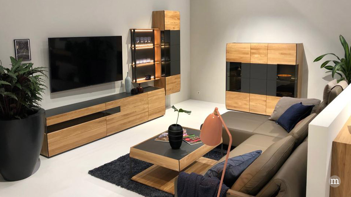 Möbelkombinationen aus Holz und Glas