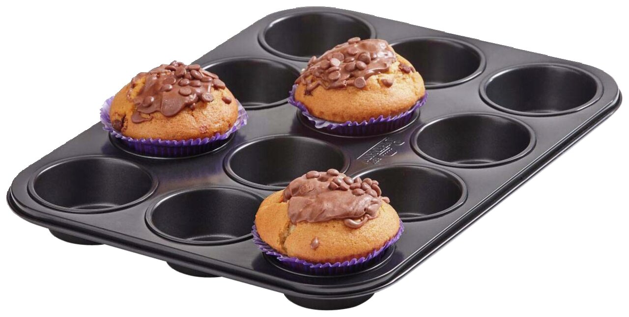 Birkmann Muffinblech, schwarz, Stahl