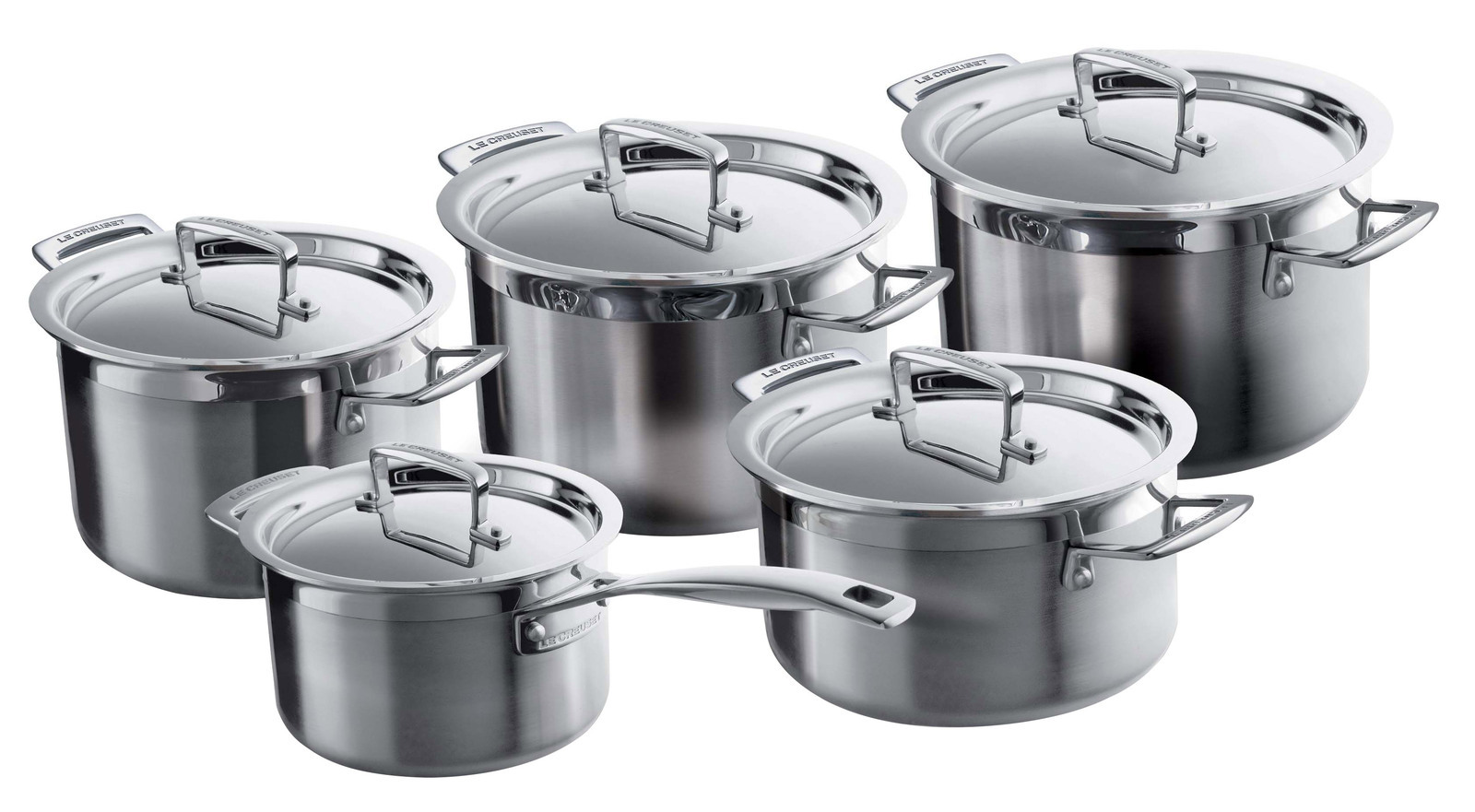LE CREUSET Topfset 5-tlg. 3-PLY, Stahl