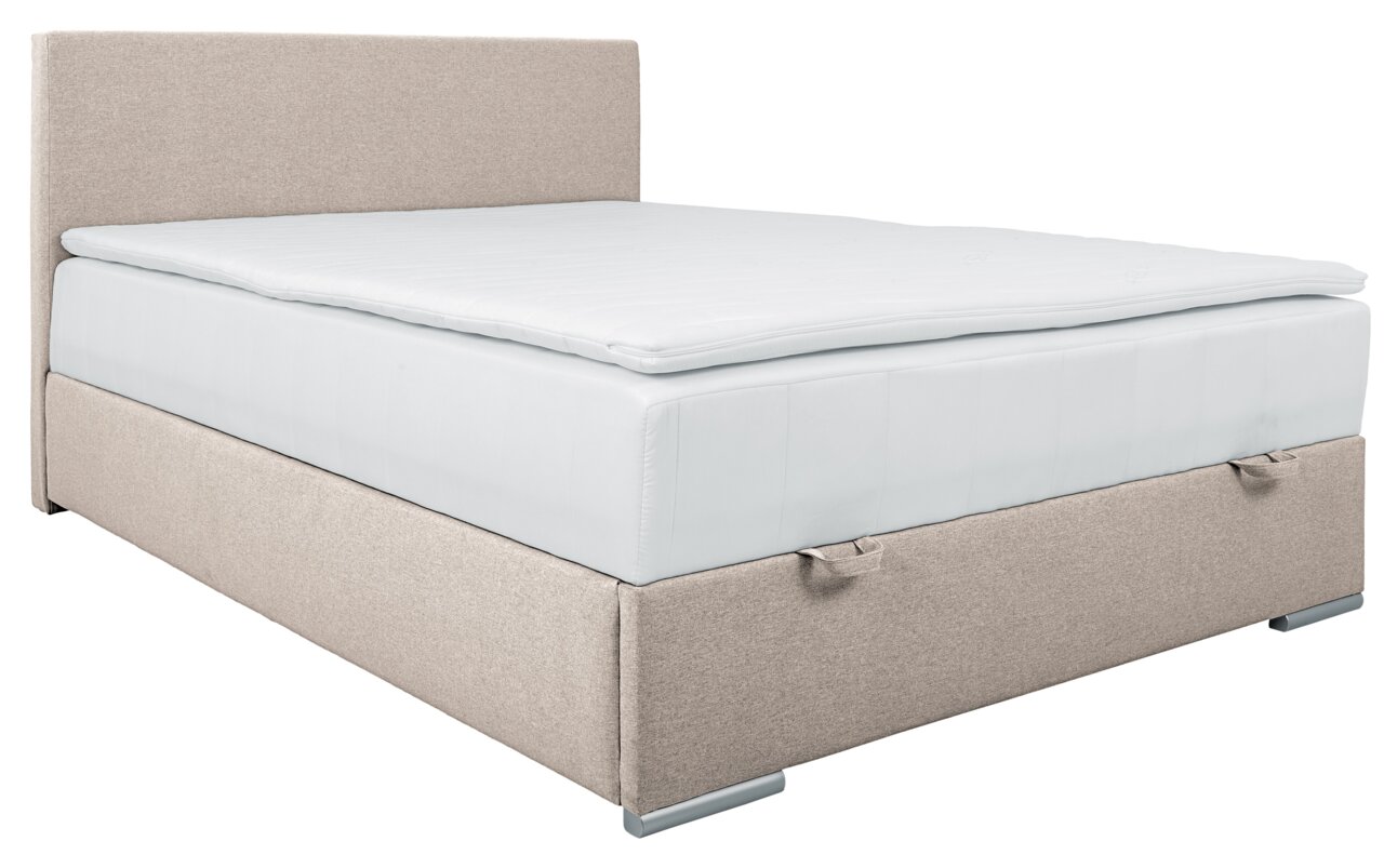 Z2 Boxspringbett TOM, Hellbraun, Stoff Image