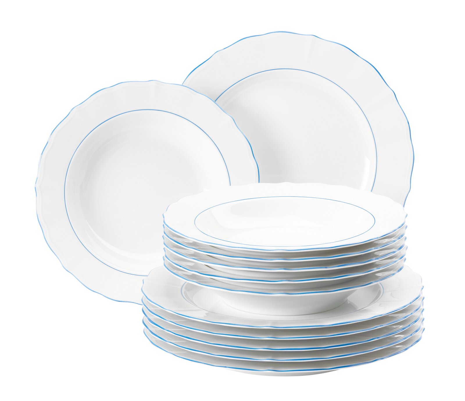Seltmann Weiden Tafelservice 12-tlg. SONATE BLUE LINES, blau,... Image