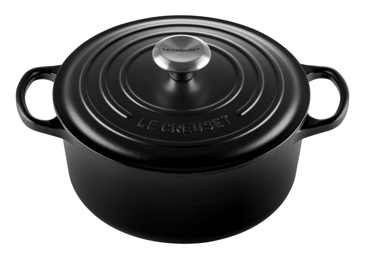 LE CREUSET Bräter Rund 26cm Schwarz matt Signature