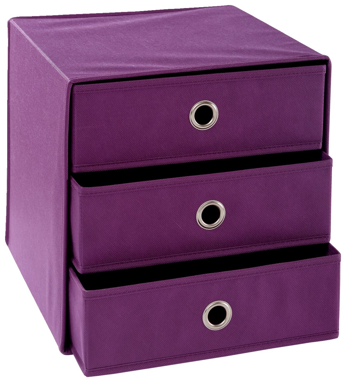 Carryhome Stoffbox mit Schubfächer CUBUS, brombeer, Stoff Image