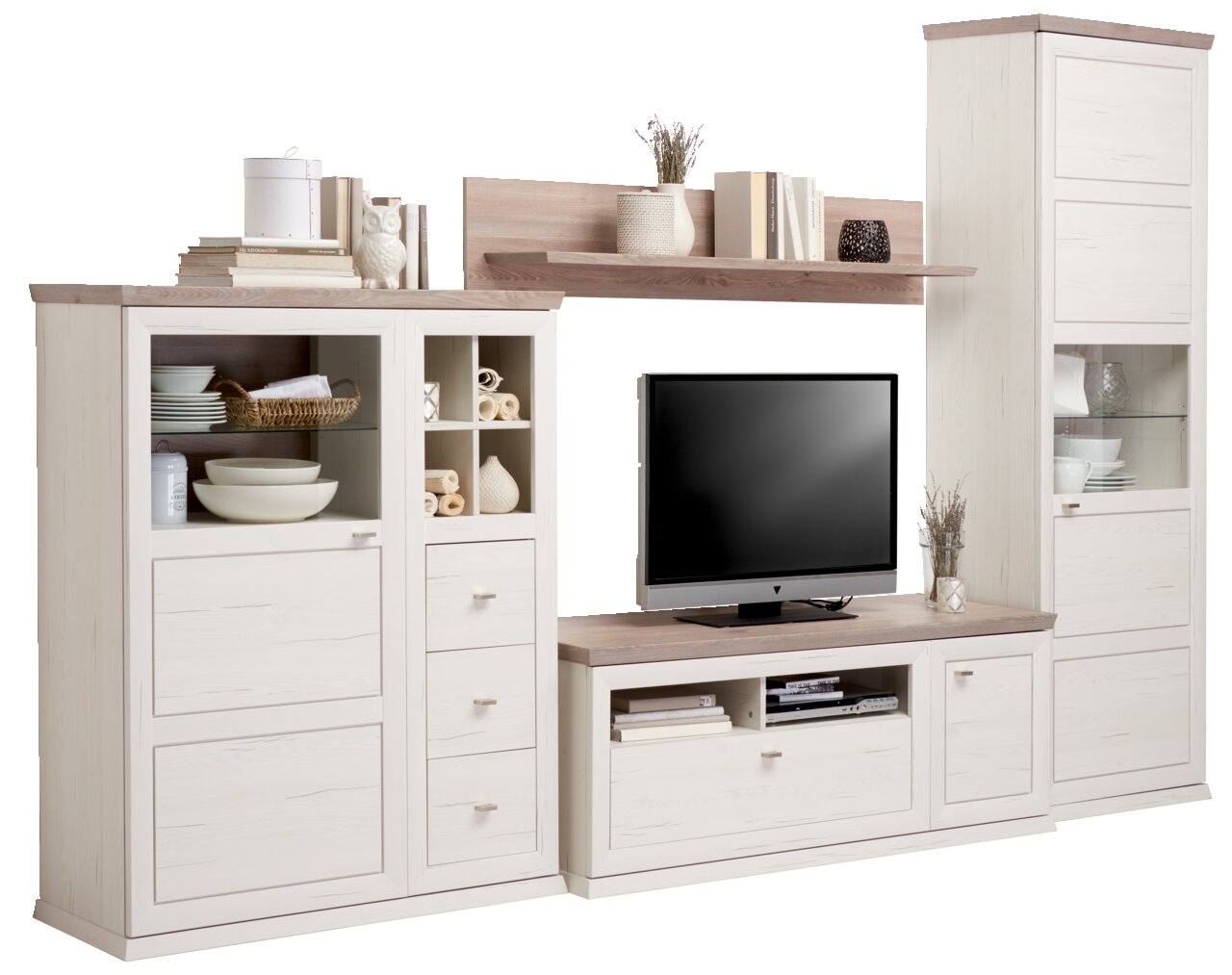 Hom'in Wohnwand CAMRON, Pinie, MDF