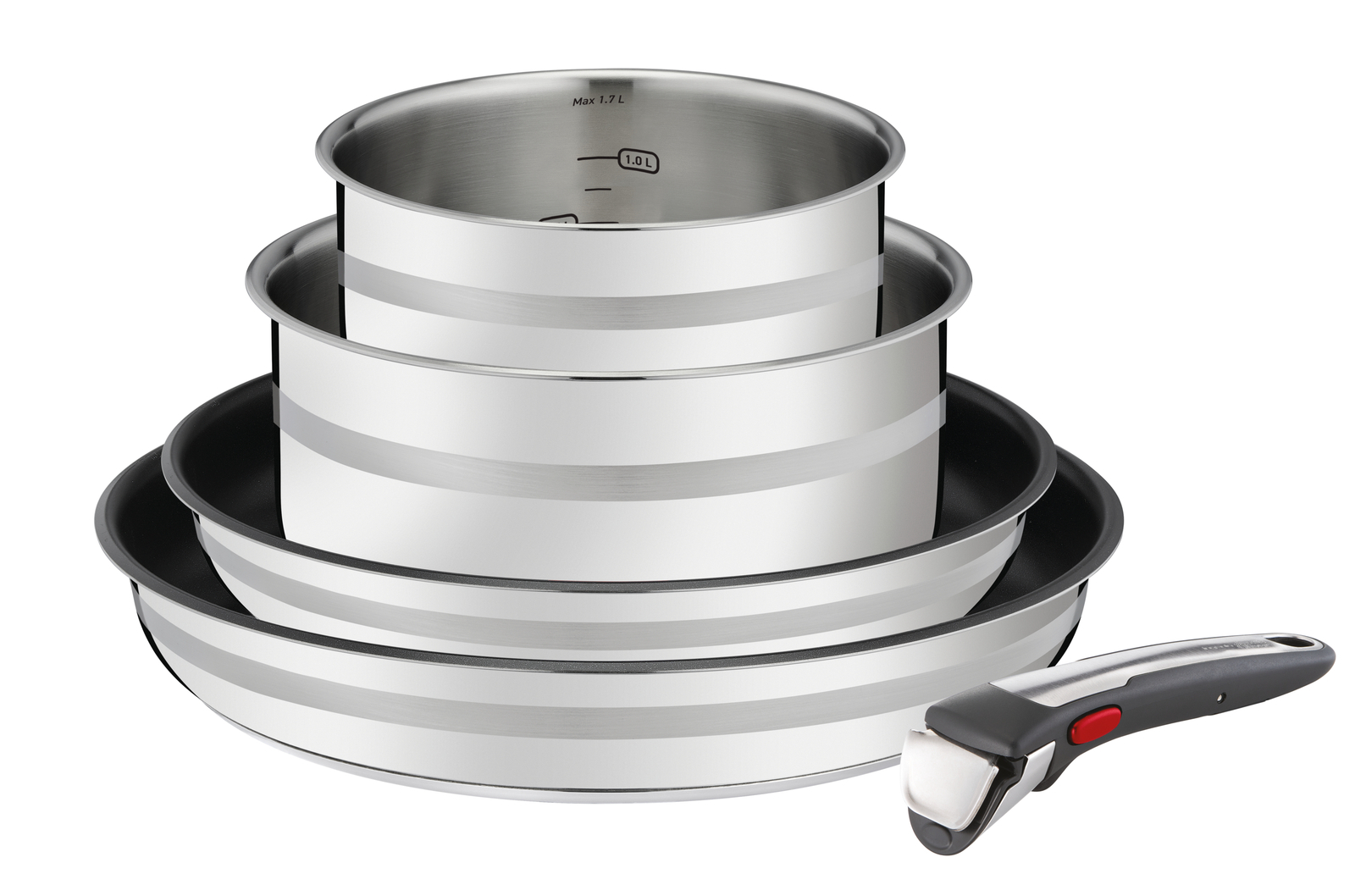 Tefal Topf-Set 5tlg.Ingenio G6 INGENIO, Edelstahl gebürstet
