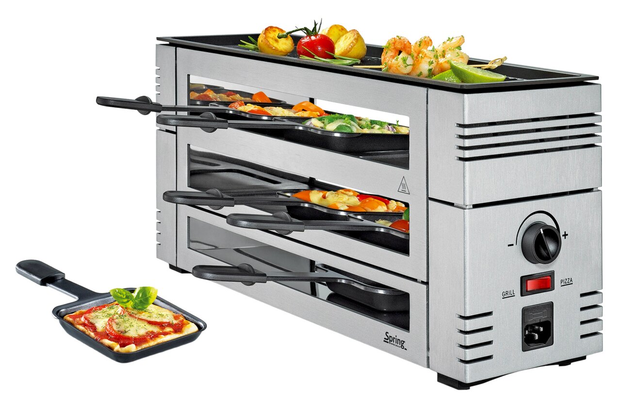 Spring Raclette, silber, Aluguss