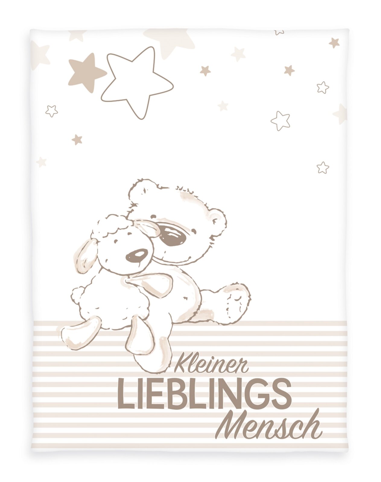 Herding Microfaserflausch-Decke LIEBLINGSMENSCH, beige, Polyester Image