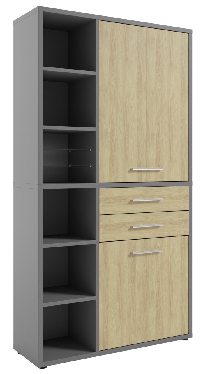 Manjana Aktenschrank Kombination TEXAS, basalt, Holz Image