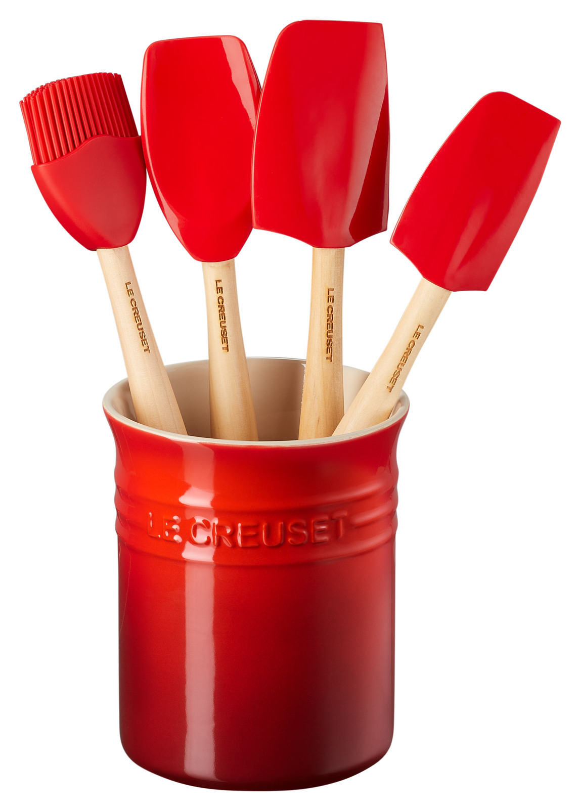 LE CREUSET Küchenhelfer 5-tlg. Kirschrot CRAFT, Silikon
