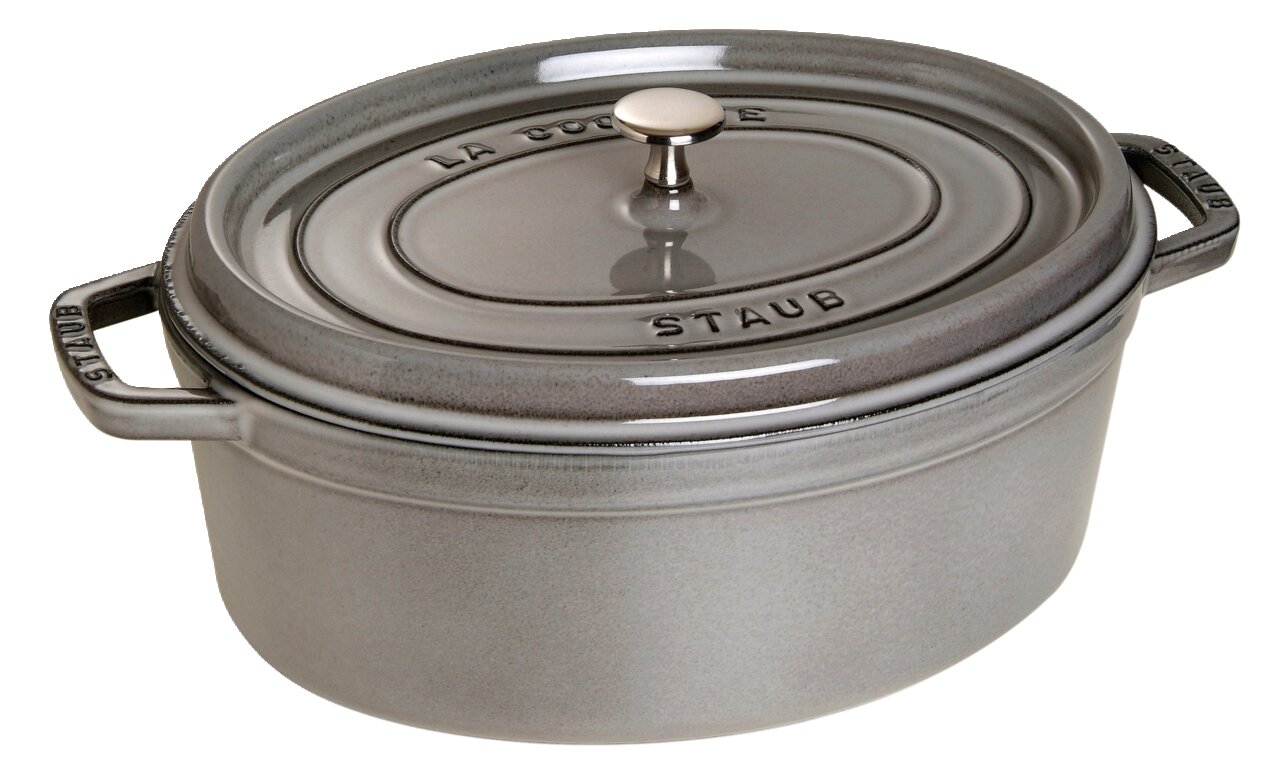 Staub Bräter Cocotte 33cm oval STAUB, grau, Eisen