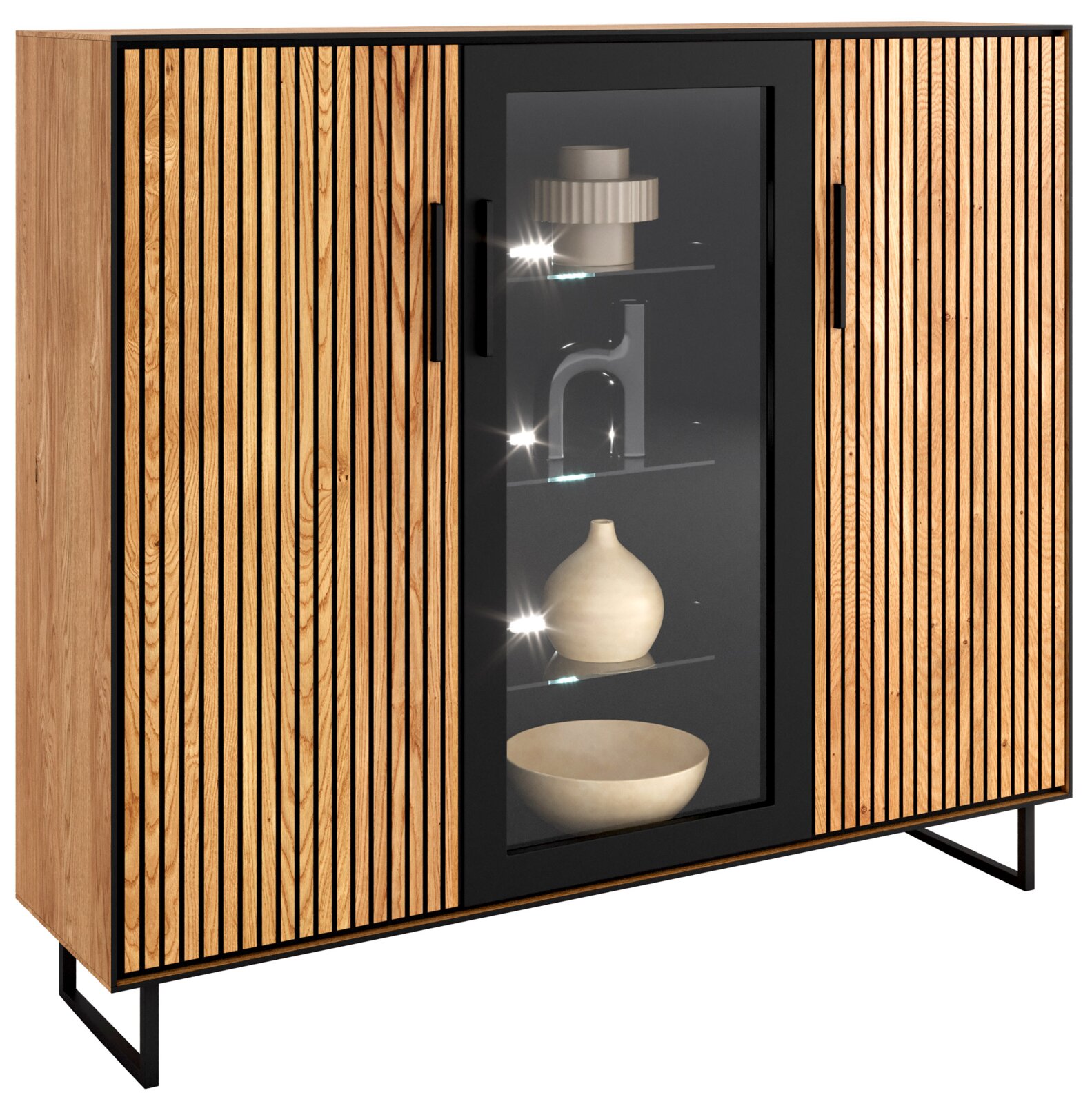 Z2 Highboard BELLA, eiche, Teilmassiv Image