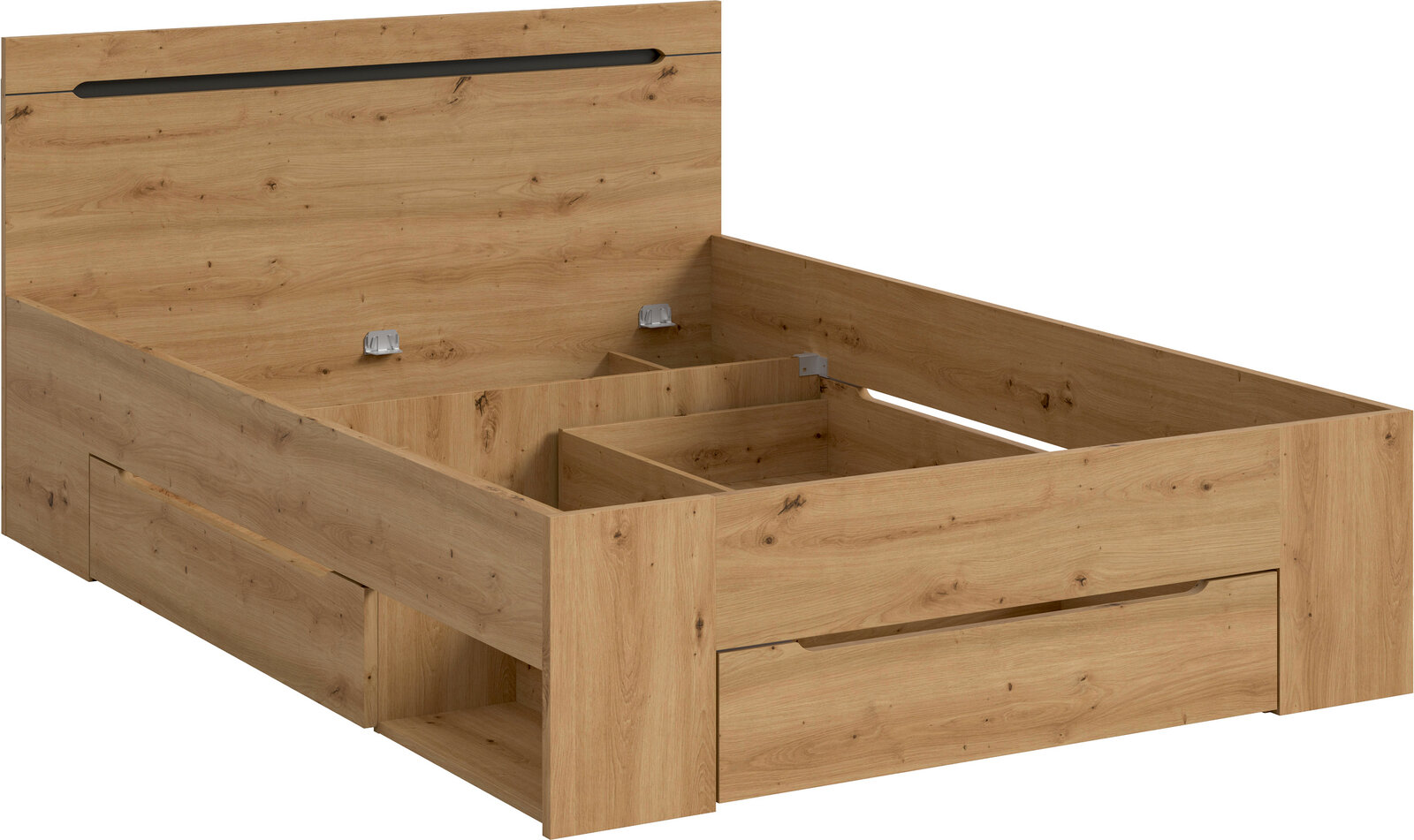 MID.YOU Bettgestell CANU, basalt, Holznachbildung